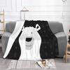 Bear For Home Sofa Bed Camping Car Plane Travel Portable Blanket Polar Bear Cartoon White Cuteness Overload Black Friendly