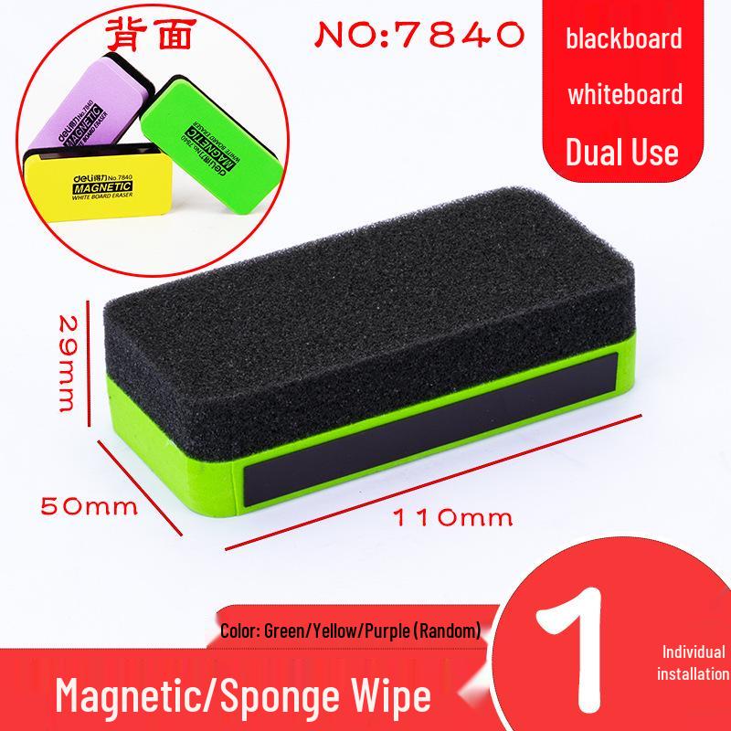 Магнитная доска-стиралка Deli двойного назначения (для белых и меловых досок)