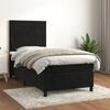 Exclusive House - Black Bed Slat Base and Mattress 80x200 Cm Velvet