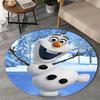 1PC Snowman Olaf Sparkle Night Round Rug, Non-slip Chair Mat, Home Decor, Circle Carpet Perfect for Office, Bedroom, Living Room,Christmas Gift
