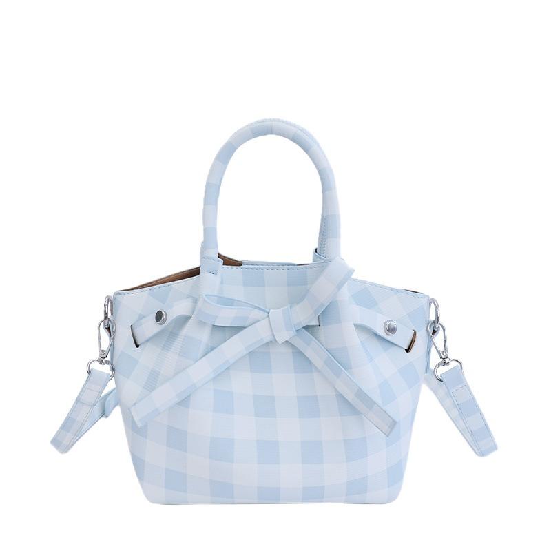 Plaid Bag New Fashion Versatile Handbag Women's High Sense Niche Shoulder Crossbody Bucket Bag