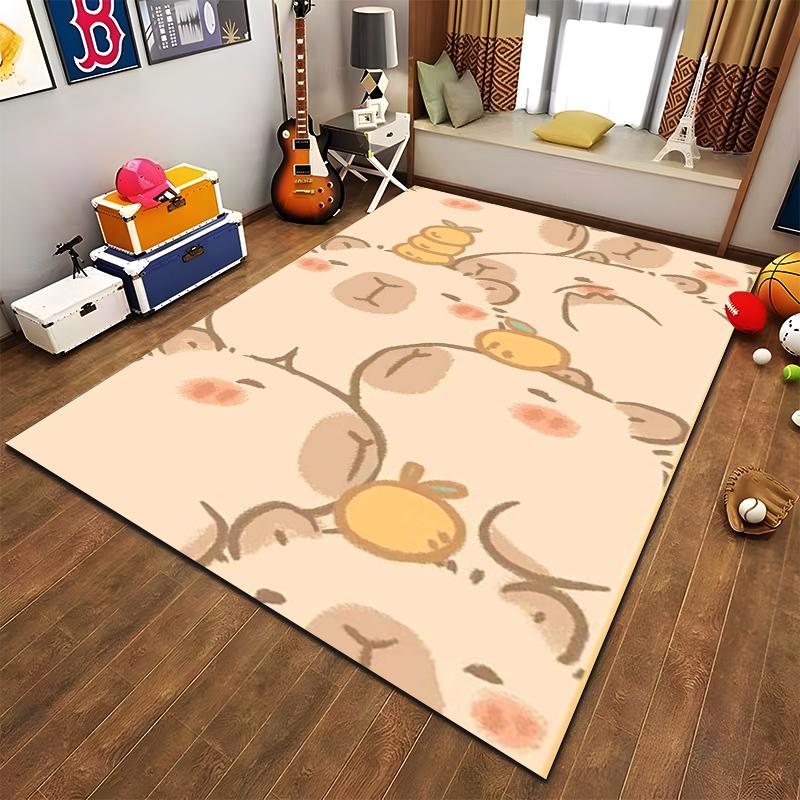 Cartoon Animal Pattern Beige Carpet for Living Room or Bedroom Decor Suitable for Use As an Anti-slip for Living Room Bedroom Sofas