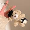Soft Texture Bear Charm Plush Keychain, Cute Puppy Bag with Keychain Crocheted Accessories, Stuffed Animal Pendant for Women Girls Backpack