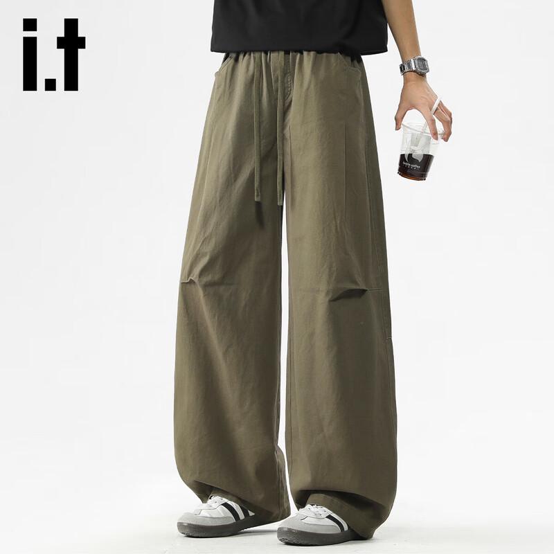 Izzueit Men s Cotton Casual Straight-Leg Trousers L
