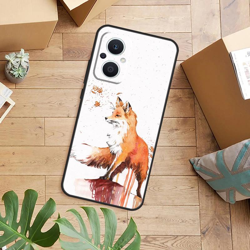 Watercolor Painting The Fox Phone Case For OPPO Reno 14 13 12 11 F 10 Pro 8T 7 8 Lite OPPO Find X8 X6 X5 X9 Pro Cover