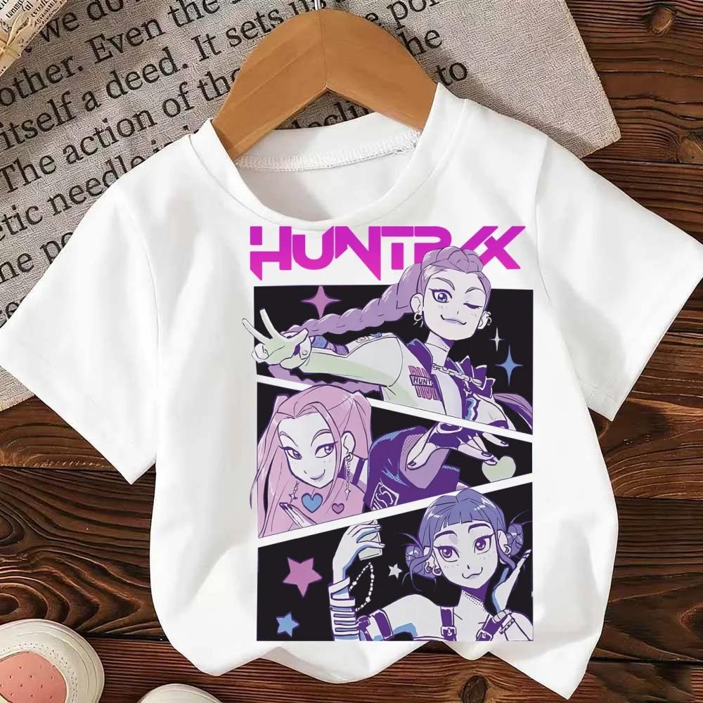 Kids Kpop Demon Hunter T-Shirt Summer Y2k Short Sleeve Fashion Top for Girls And Boys