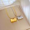 Fu Charakter Tasche Personalisierte Minimalistische Windofen Echte Gold Halskette Weibliche Schlüsselbeinkette Mit