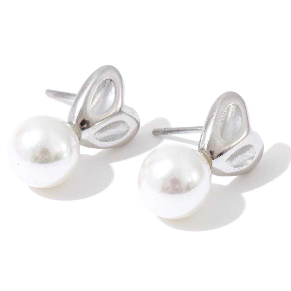 

Yhpup Daily Imitation Pearls Small Heart Stud Earrings Arrivals Stainless Steel Sweet Chic Korean Style Ear Accessories Jewelry