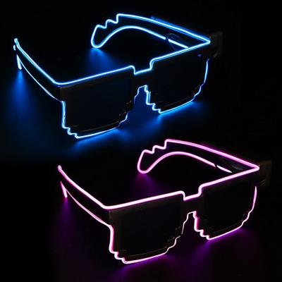Lunettes LED Mosaïque Innovantes Lunettes Lumineuses LED Sans Fil Brillant dans le Noir pour Fête Rave Lunettes Néon Rave Amusantes Clignotantes