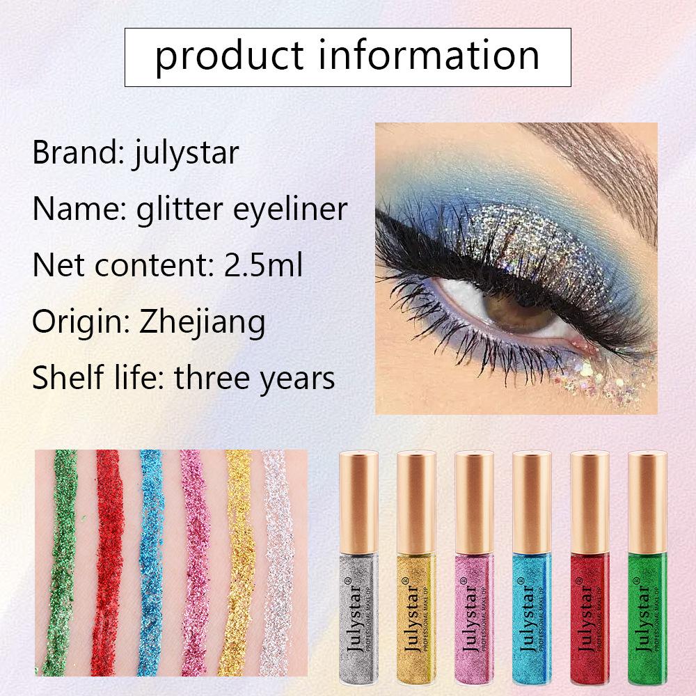 JULYSTAR Farvet Eyeliner Perlemorslys Vandfast Øjenskyggeopløsning