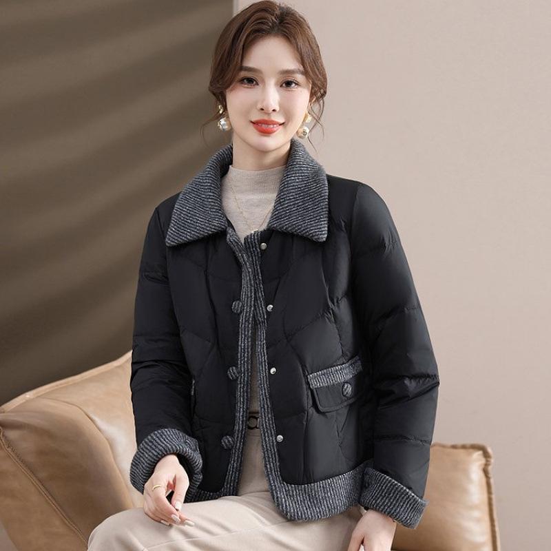 

Down cotton-padded clothes winter clothes short cotton-padded jackets versatile new mid-autumn and winter coats cotton-padded clothes 5XL [recommended 160-82.5 kg] чёрный