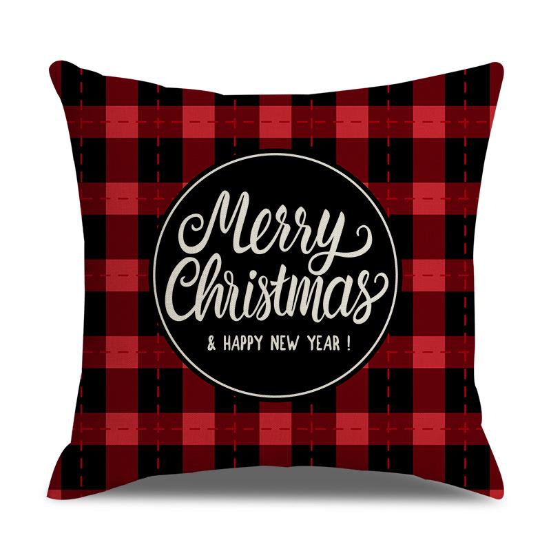 Schottische Weihnachten Einseitige Leinen-Kissenhülle Wohnzimmer-Kissenhülle Bett-Kissenhülle Schlafzimmer-Kissenhülle