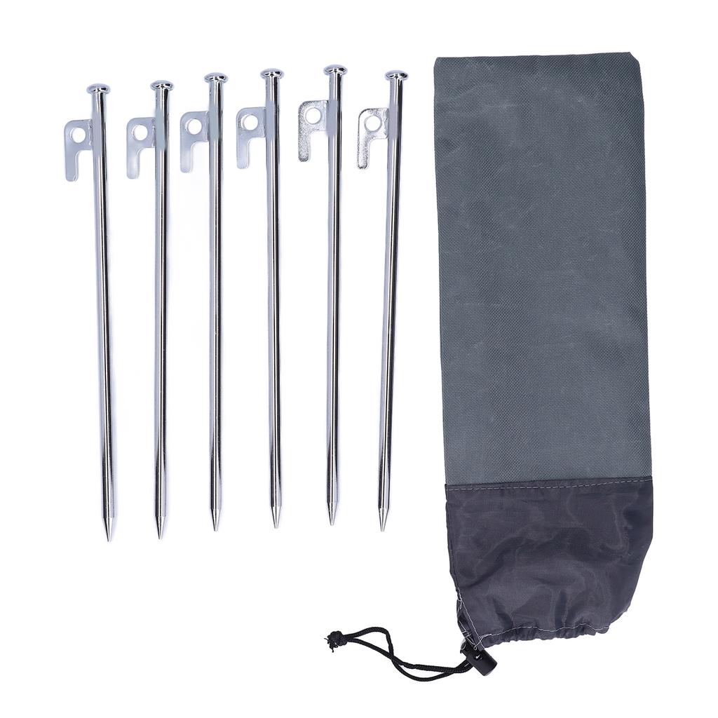 6Pcs Tent Stakes Pegs Anti Dropping Good Fixability Flat Head Design Easy To Use Outdoor Camping Tent Pegs for Hiking