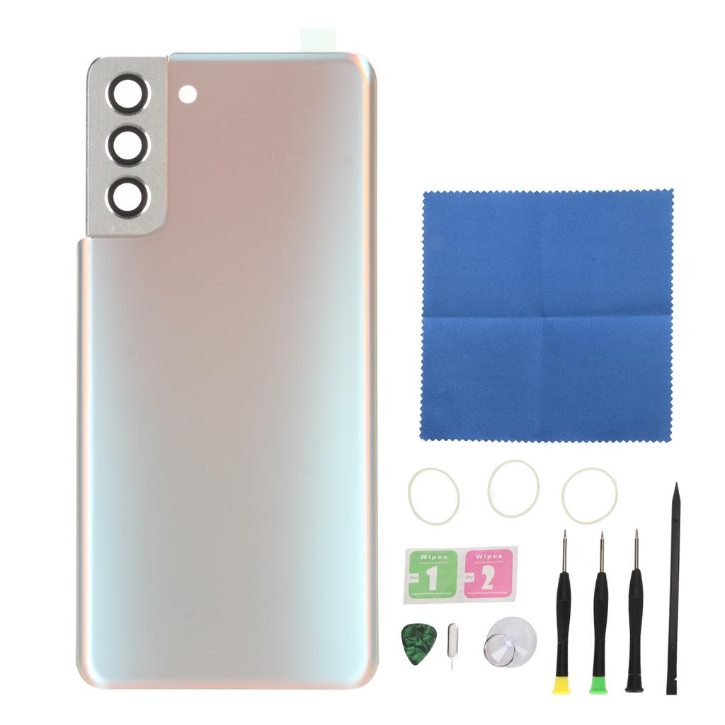 Glass Cover Replacement for S21 Plus Back Rear Cover Hosing Door Repair Replacement Tool Kit with Preinstalled Camera