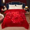 Double Layer Winter Thicken Raschel Plush Weighted Blanket For Bed Warm Heavy Blankets Throw Printed Flowers Fluffy Soft Carpet