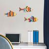 3 Pezzi Pesci in Legno Decorazione Murale Nautica, Arte Murale Pesce Rustico Estivo, Tema Costiero Oceanico Ornamenti da Appendere Vintage per Casa, Casa sul Lago, Bagno