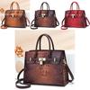 Stylish Large Capacity Crocodile Pattern Tote Handbag For Trendy Everyday Use