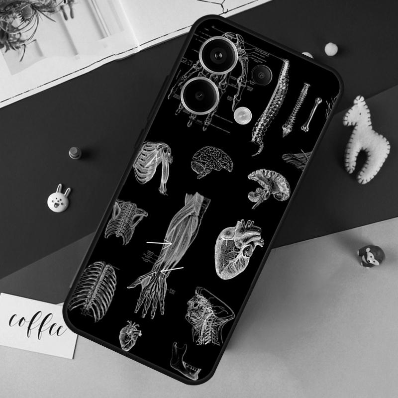 Human Anatomy Case For Xiaomi Redmi Note 13 Pro 14 12 11 10 15 Pro Plus Redmi 10C 12C 13C 14C 15C 15 Cover