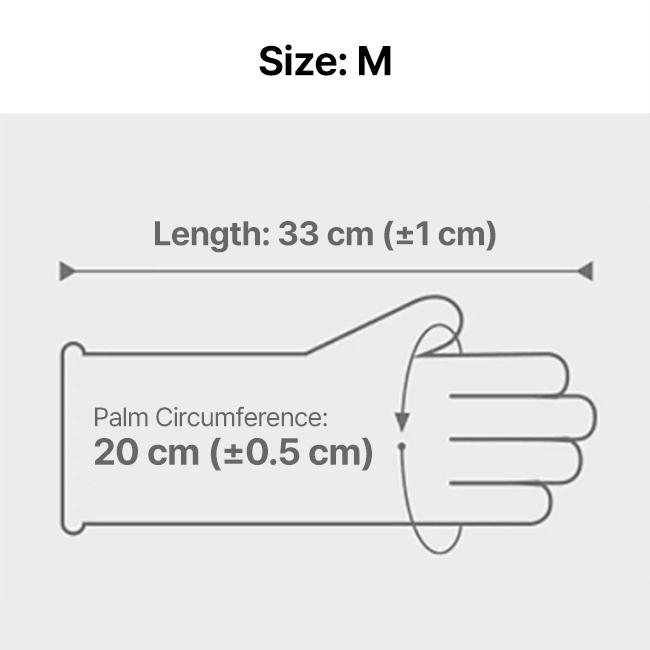 Taehwa Color Rubber Gloves Gray M (2 Pairs)