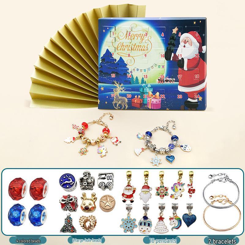 Gold Christmas Countdown Calendar: DIY Jewelry Set Gift