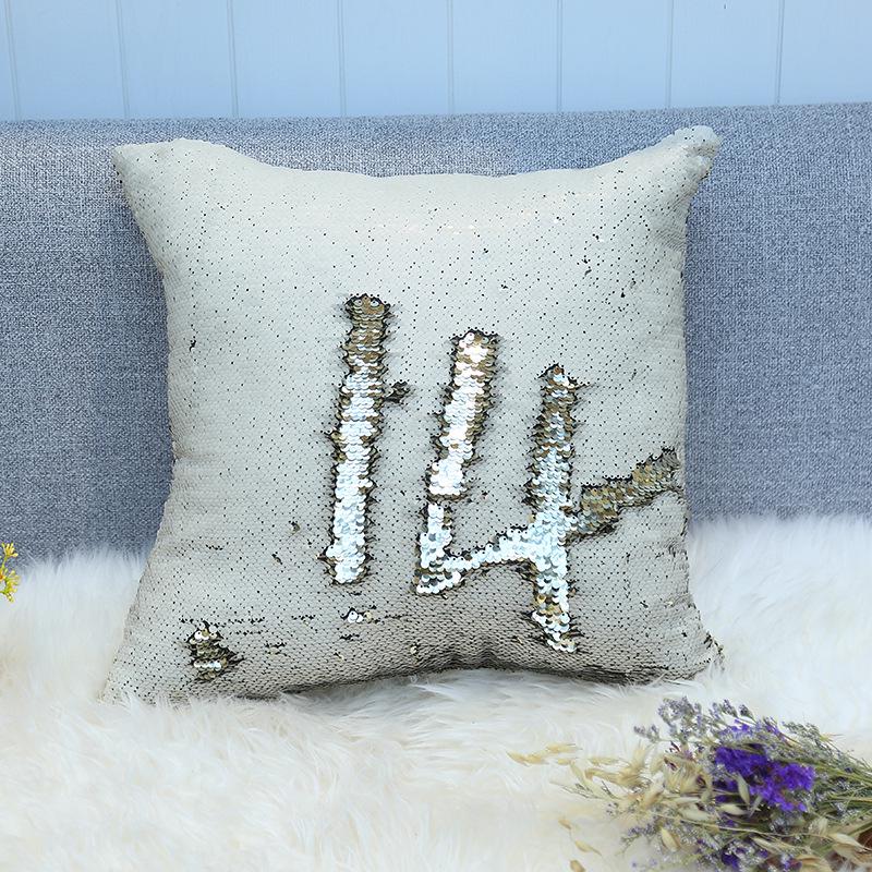 Sequined Pillowcase Contrasting Color Digital Series Cushion Cover Car Sofa Bedside Cushion Cover