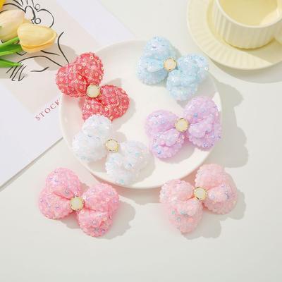 Cartoon Summer Kids Hairpin Fresh Sweet Bow Sequin Hairpin Small Spice Bangs Clip Accessory