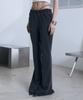 Bunteu Low-Rise String Bootcut Pants (Charcoal)