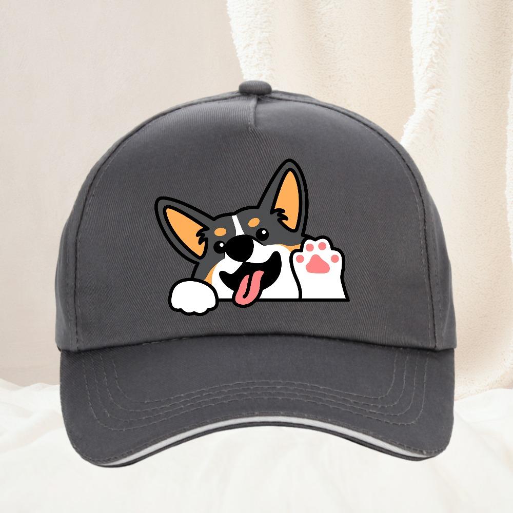 Cute corgi baseball cap for Unisex and Women outdoor travel hiking sunscreen hat leisure adjustable Hip Hop Hat for Adult