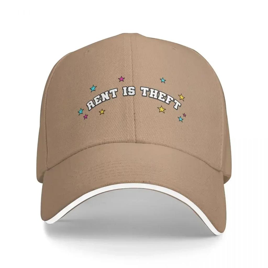 Rent Is Theft Anti Landlord Baseball Cap GentleUnisex Hat Uv Protection Solar Hat Unisexs Hats Womens