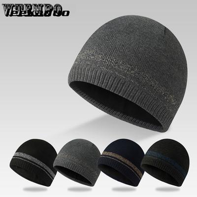 Knitted Hat Winter Men's Woolen Hat, No Eave Pullover Hat Outer Cover