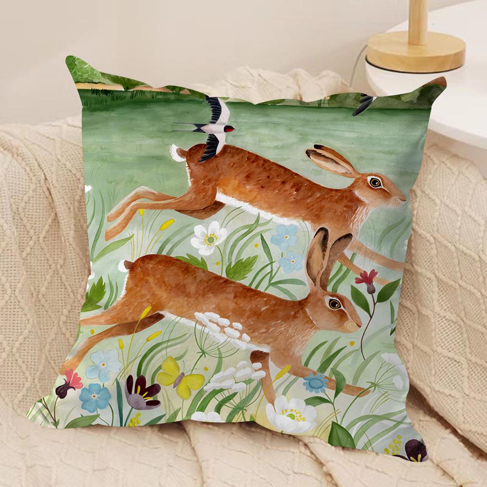 Cheetah Llama Leopard Jungle Cushion Cover Silky Short Plush Invisible Zipper Dustproof Sofa Pillow Case For Home Decor