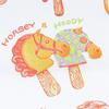 POBING Curled Twill Silk Scarf Women Funny ICE CREAM Double Side Printed Square Scarves Wraps Echarpes Foulards Femme Hijab 70CM