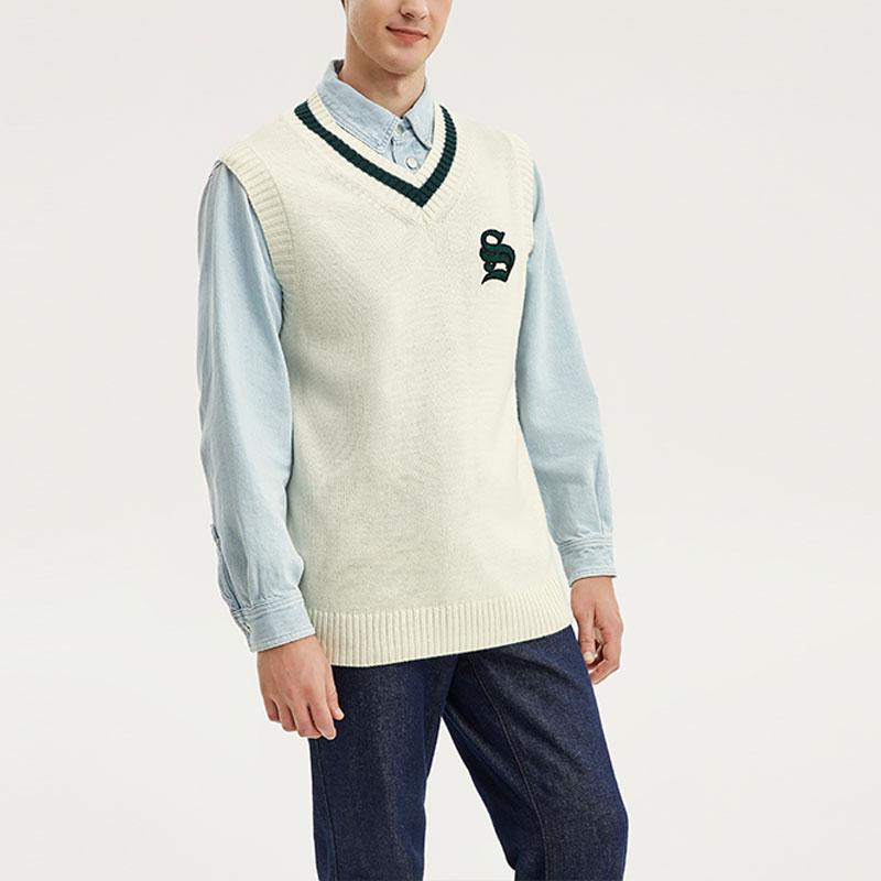 Skechers Casual Embroidered Letter Print Sleeveless Knit Top Unisex Tops Tofu-White L323U070-0211