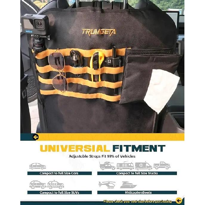 Seat Back Protector with Storage Organizer Universal Fit Waterproof Stain-Resist