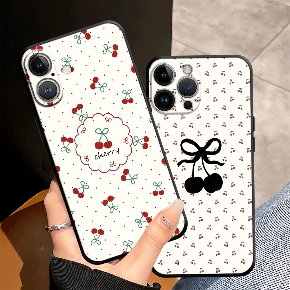 Cartoon Cherry Funda Phone Cover Case for Apple iPhone 17 Pro Max 12 13 14 Air 16 15 Pro 7 8 XR XS MAX 11