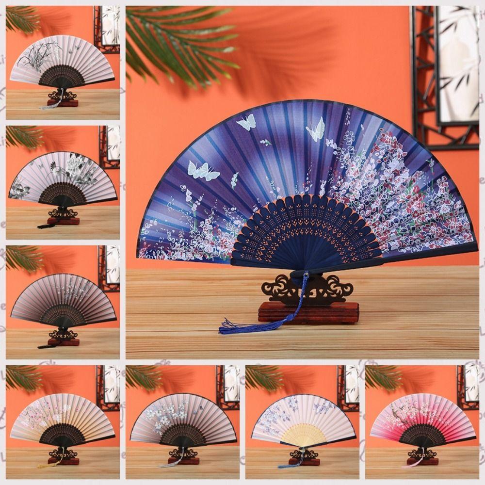 Chinese Style Dance Hand Fan Vintage Folding Fan Portable Retro Fan Crafts  Dance