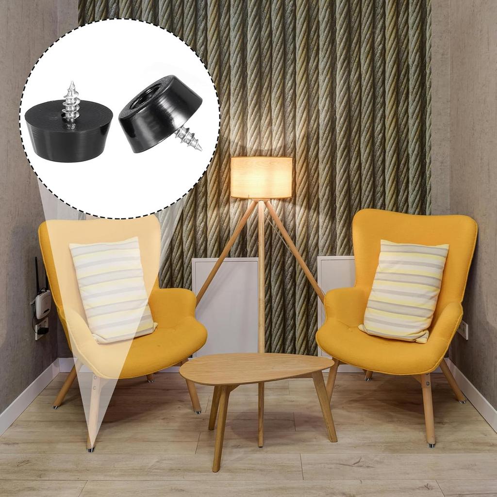 PATIKIL Cutting Board Feet, 12 Pack Round Rubber Feet Bumpers Non Slip Bumper Pads with Stainless Steel Screws for Furniture Chairs Desks Electronics