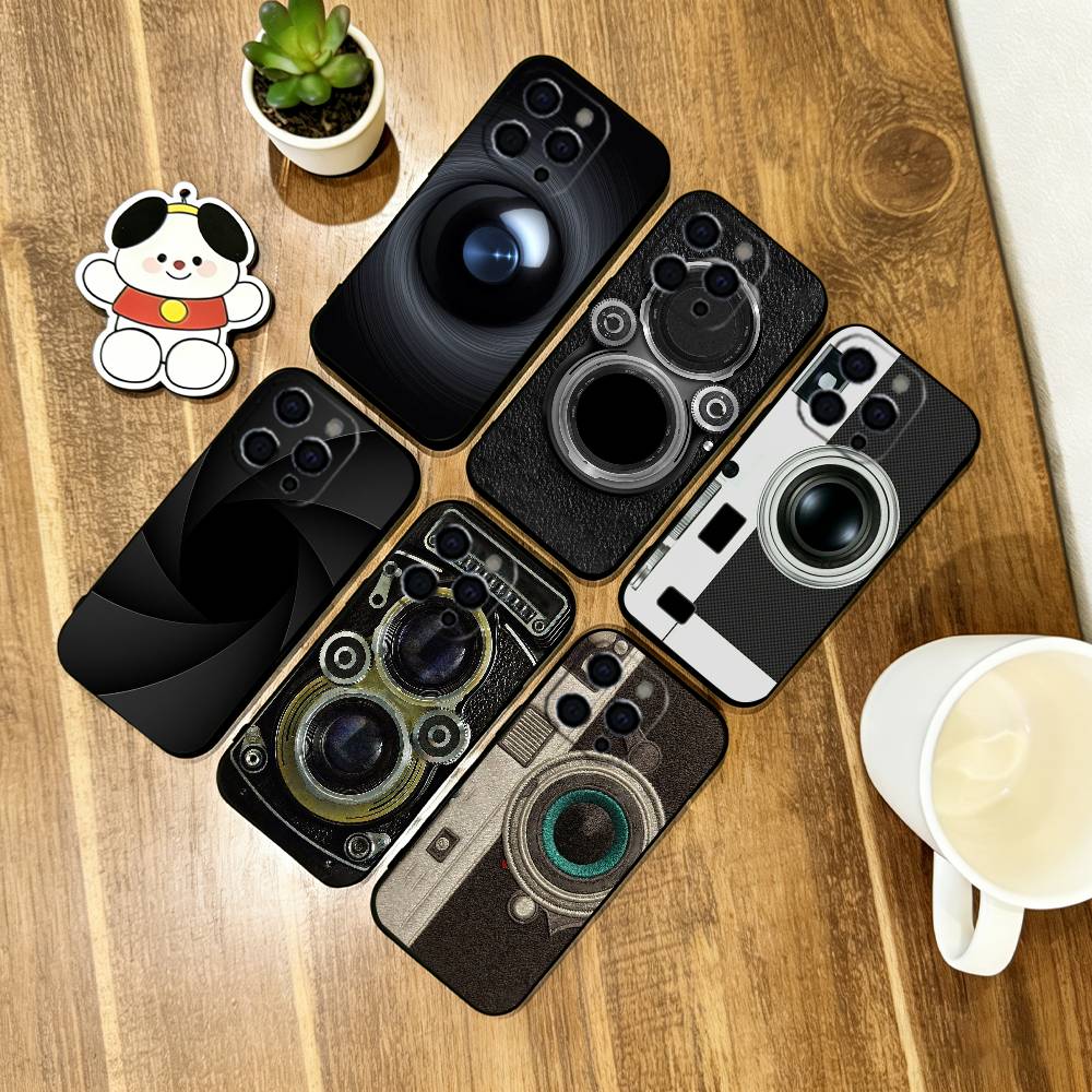 Funny Camera Phone Case Soft Silicone black For IPhone 17 16 15 14 13 12 11 X XR Plus Pro Max Plus