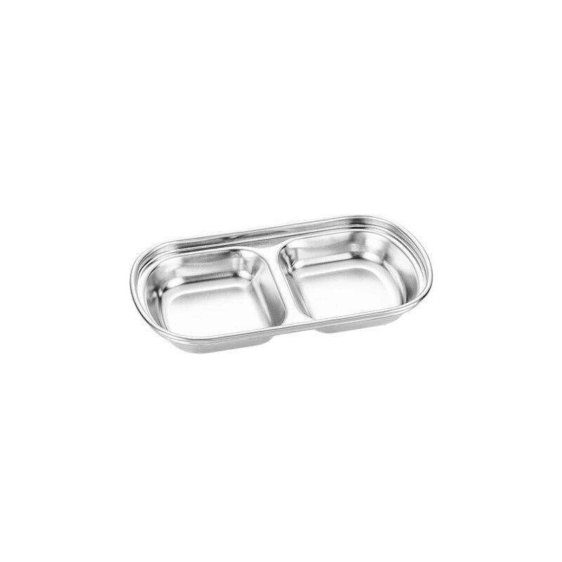 Sauce Dish Stainless Steel  for Spice Dish Soy Sauce 2-Compartment
