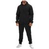 Men's And Women's Solid-color Casual Set. Men's Long-sleeved Hooded, Fleece And Thickened Sweatshirt And Pants Two-piece Set