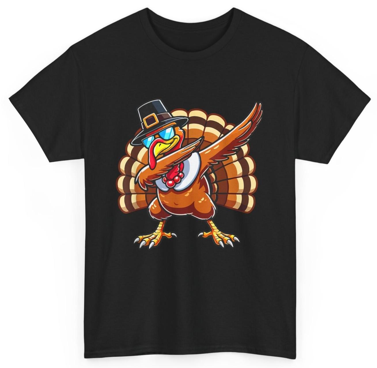 Funny Thanksgiving Turkey Pilgrim Hat Boys Men Kids Toddler T-shirt M
