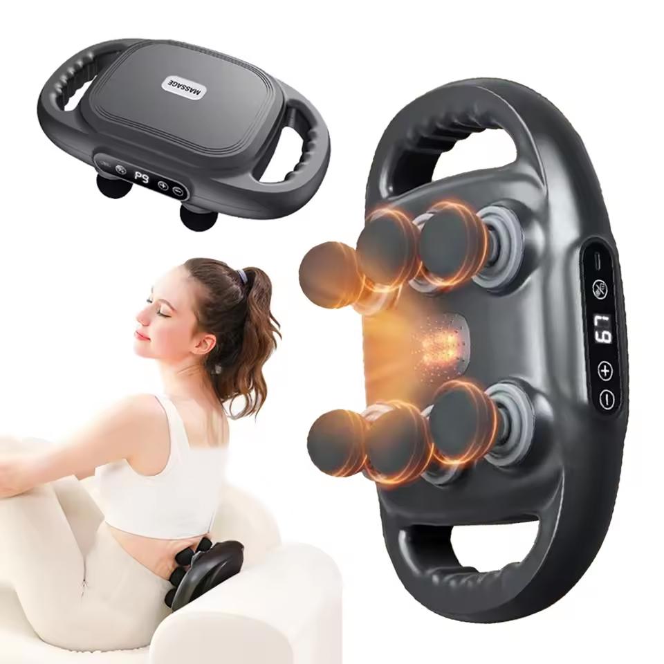 Six-Head Fascia Massager Vibrates Waist Back Shoulder Calf Body Massager Fat Burner Slim Relax Muscle Fitness USB Charging