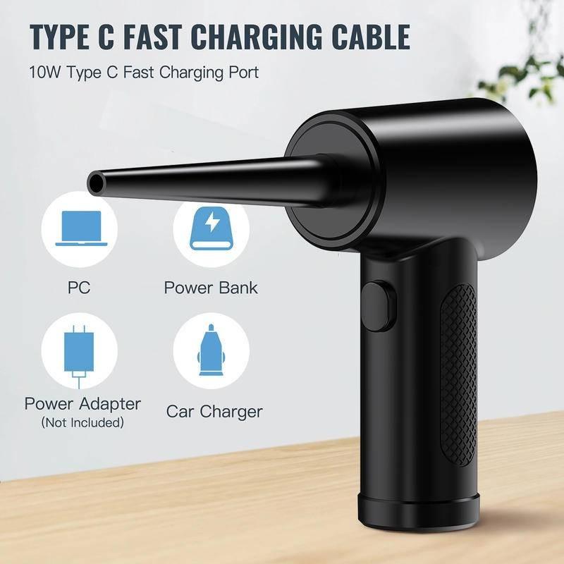 51000RPM Mini Portable Computer Keyboard Air Blower Strong Power Compressed Air Duster Cordless Electric Dust Collector