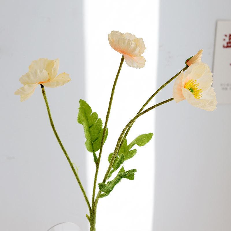 High-End Realistic Poppy Silk Flowers for Wedding and Home Decoration