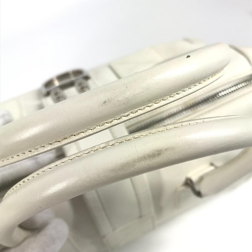 Dior D Logo Tasche Oberer Griff Breite Tasche D Schnalle Handtasche Leder Weiß