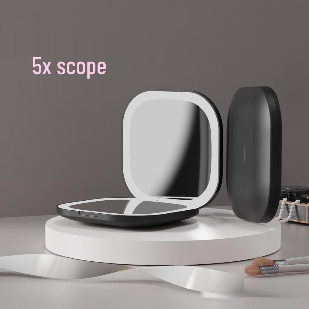 Portable Mini LED Lighted Foldable Makeup Mirror with Custom Logo