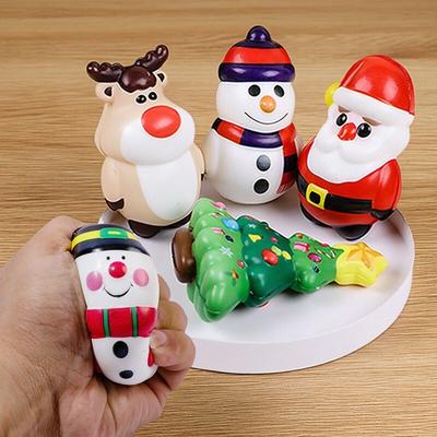 Christmas Toys Santa Claus Christmas Tree Squeezing Bouncing Toy  Stress Relief Gift Christmas Party Decoration Ornament