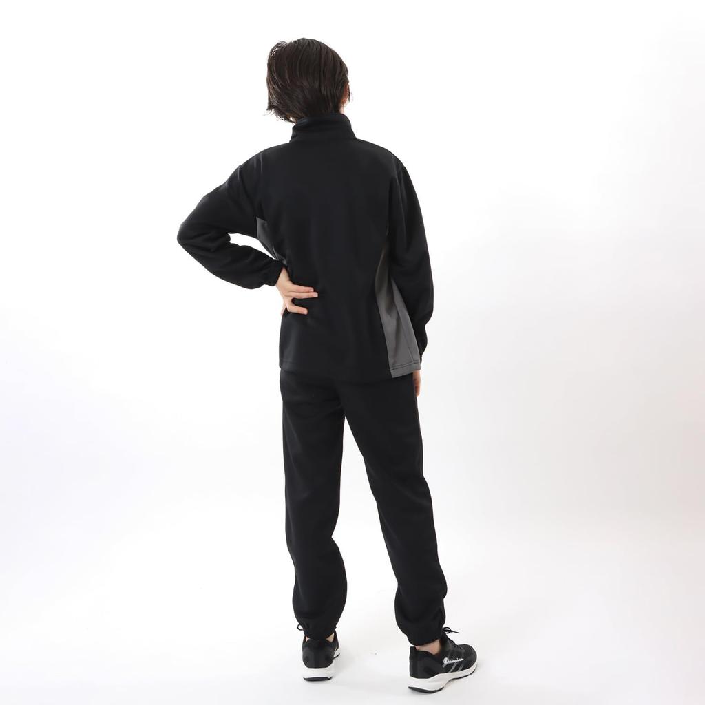 Champion Long Sleeve Jersey Top and Bottom Script Training Basic Size 130 Kids' Set, 2-Piece Set, Quick-Drying, Logo, Suit, Sports, CK-ZSW01, Black,