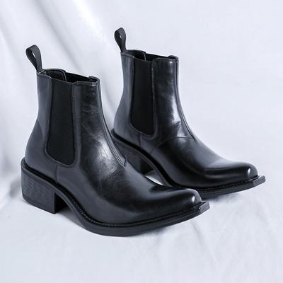 Fashion Brand British Style Business Boots Men Genuine Leather Chelsea Boots New Casual Leather Outdoor Office Shoes Big Size:38-46Boots
