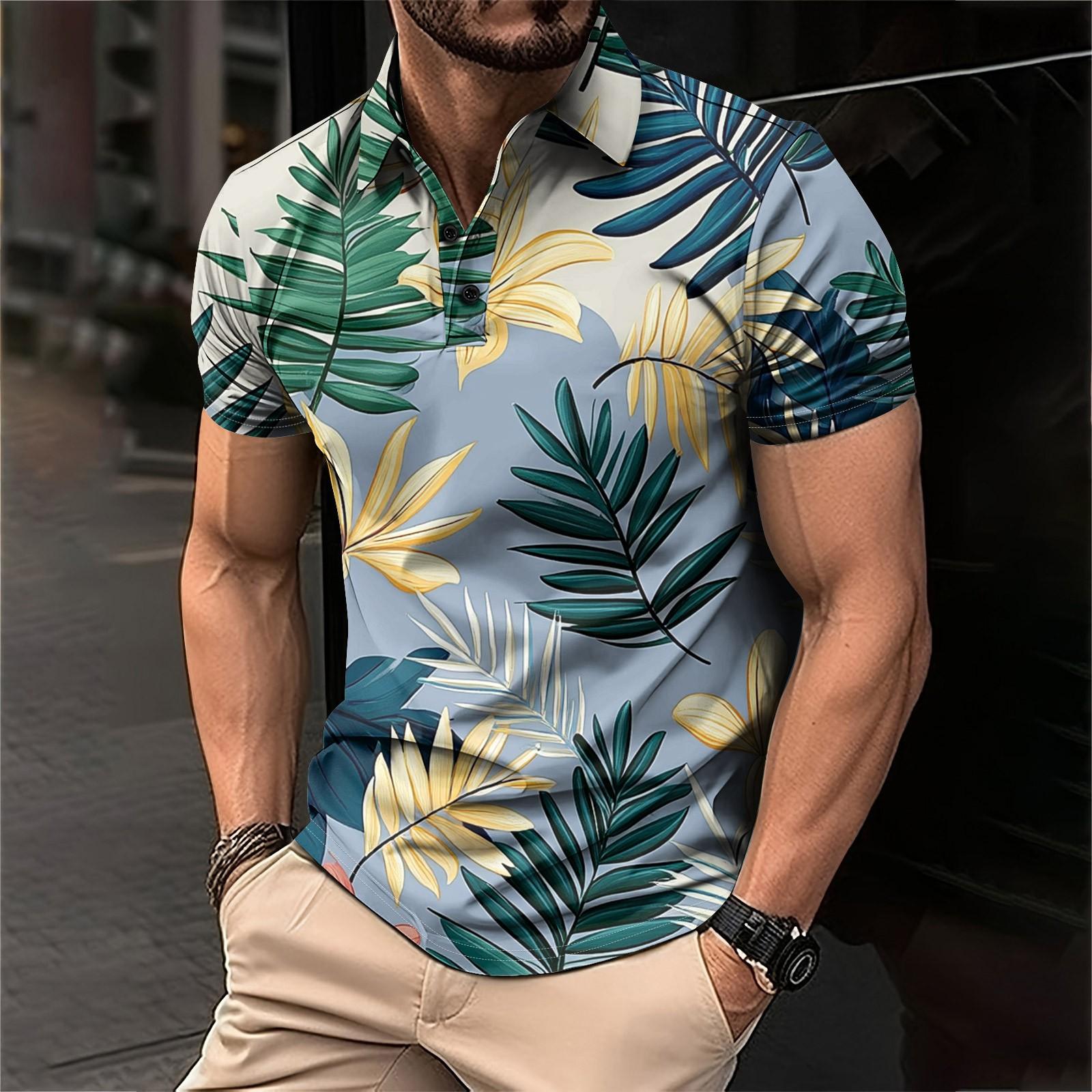 

Мужская рубашка для гольфа с гавайским принтом, повседневная спортивная, с V-образным вырезом и коротким рукавом L чёрный